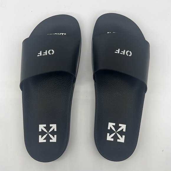 Off-White NWB Off Stamp Logo Sliders Black/White - Picture 3 of 16
